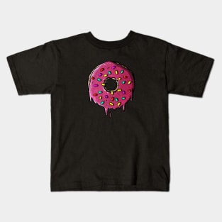 Melting Pink Donut Sticker Kids T-Shirt